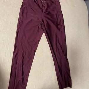 Calvin Klein Burgundy shiny Leggings with pockets